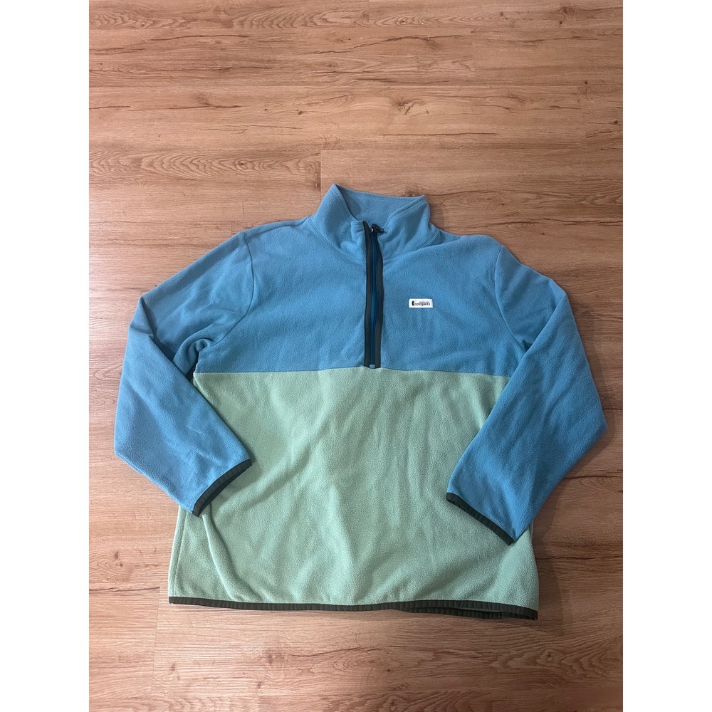 Cotopaxi Teca Fleece Pullover Mens XXL Blue Green Colorblock Quarter Zip Jacket